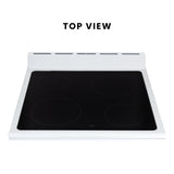 Equator 24 inch Electric Cooking Range 4 Ceramic Burner CONVECTION OVEN+AIR FRYER White