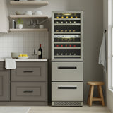 Equator Connoisseurs Club 3-Zone 84 Bottle Wine Refrigerator+2 Drawers 110V