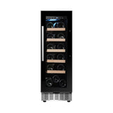 Refrigerador de vinos Equator para 18 botellas, negro, independiente/integrable, LED de 7 colores