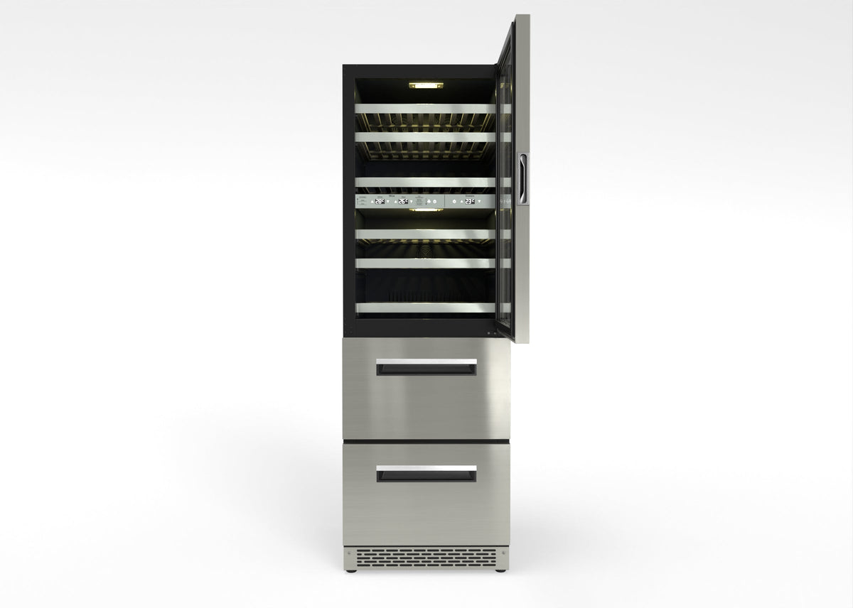 Equator Connoisseurs Club 3-Zone 84 Bottle Wine Refrigerator+2 Drawers 110V