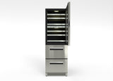 Equator Connoisseurs Club 3-Zone 84 Bottle Wine Refrigerator+2 Drawers 110V