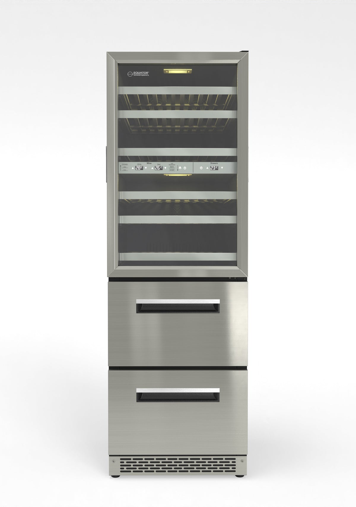 Equator Connoisseurs Club 3-Zone 84 Bottle Wine Refrigerator+2 Drawers 110V