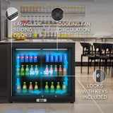 Equator-Vitlife Back Bar Cooler with 2 Sliding Glass Doors Under counter Beverage Refrigerator with LED,7.5 Cu.Ft.