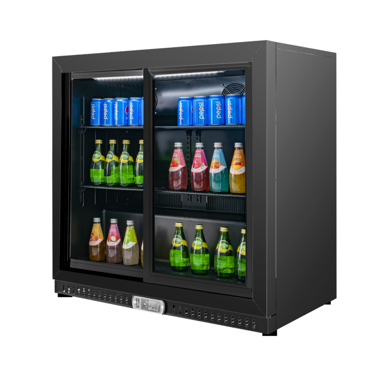Equator-Vitlife Back Bar Cooler with 2 Sliding Glass Doors Under counter Beverage Refrigerator with LED,7.5 Cu.Ft.