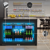 Equator-Vitlife Back Bar Cooler with 3 Sliding Glass Doors 11.6 Cu Ft 53 Wide
