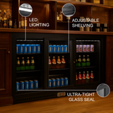 Equator-Vitlife Back Bar Cooler with 3 Sliding Glass Doors 11.6 Cu Ft 53 Wide